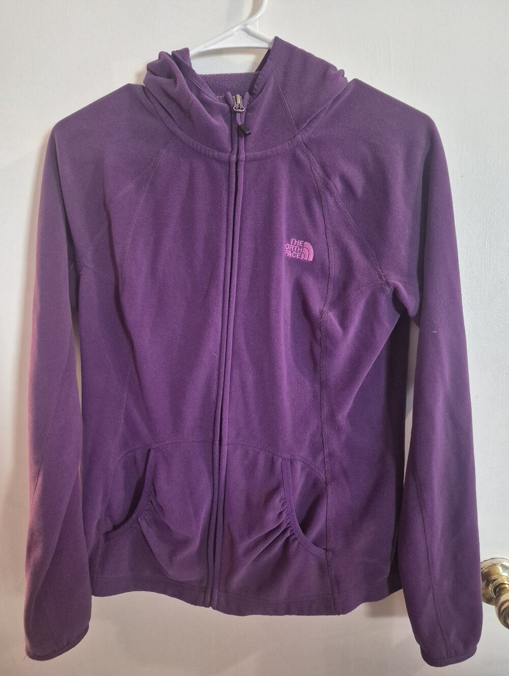 The North Face Girls' Purple Full-Zip Hooded Fleece Jacket